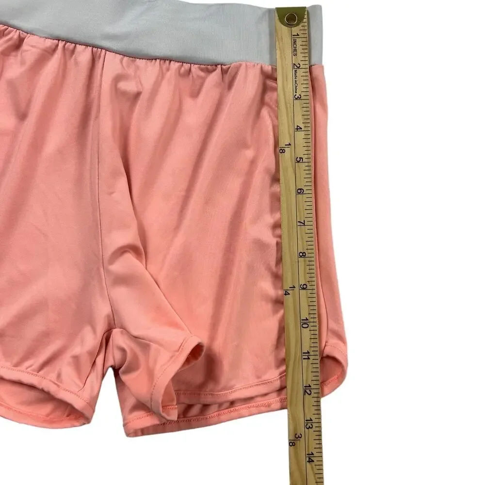 Aqua Swim Womens Sz S Pink white Dolphin Short Bottom Athletic Stretch